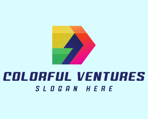 Colorful Comma Arrow logo design