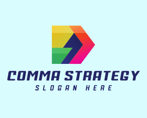 Colorful Comma Arrow logo