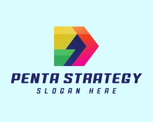 Colorful Comma Arrow logo design