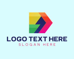 Colorful Comma Arrow logo