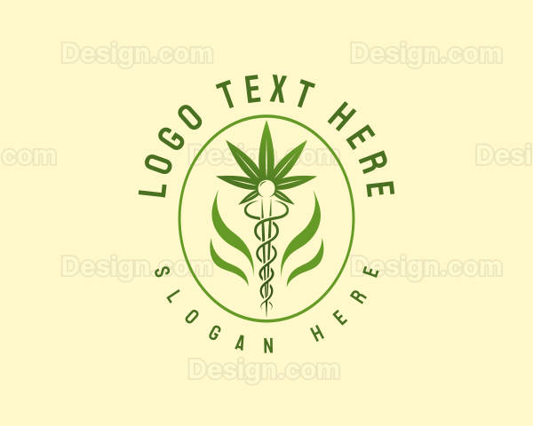 Caduceus Cannabis Weed Logo