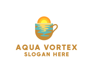 Aqua Mug Coffee logo design