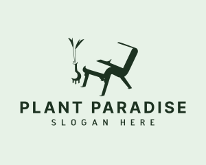 Armchair Plant Furniture logo design