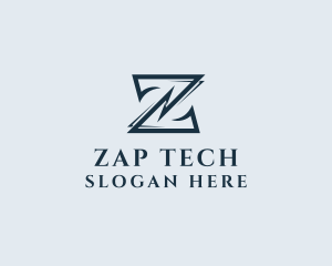 Digital Tech Lightning Letter Z logo design