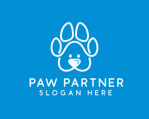 Cute Puppy Pawprint logo design