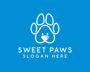 Cute Puppy Pawprint logo design