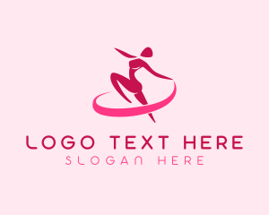 Female Gymnast Ribbon logo