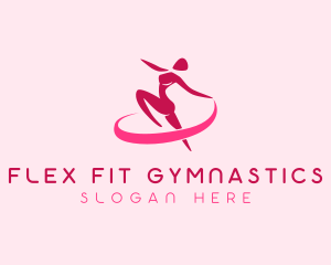 Female Gymnast Ribbon logo