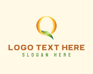 Organic Leaf Letter Q logo