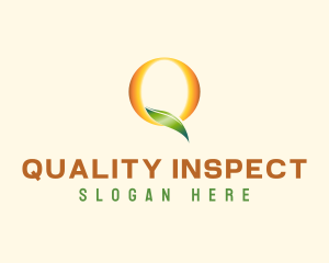 Organic Leaf Letter Q logo design