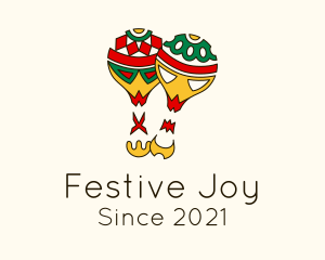 Festive Mexican Maracas logo design