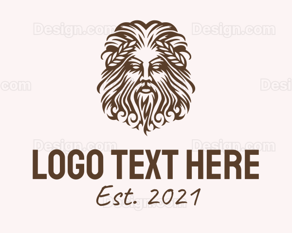 Greek God Silhouette Logo