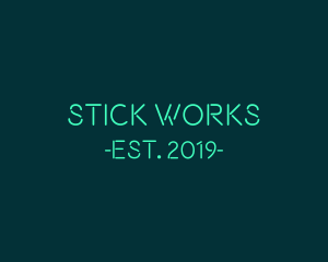 Blue Neon Sticks logo design