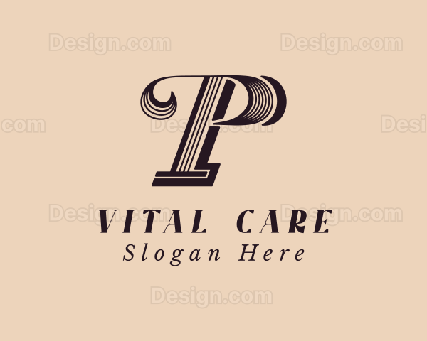 Fashion Couture Boutique Letter P Logo