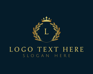 Luxury Crown Wreath Wheat logo