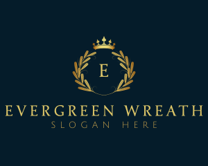 Luxury Crown Wreath Wheat logo design