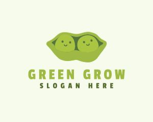 Cute Green Peas logo design