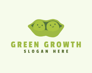 Cute Green Peas logo design