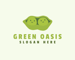 Cute Green Peas logo design