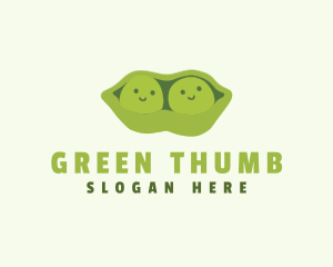 Cute Green Peas logo design