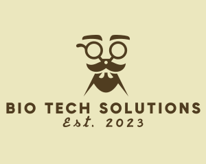 Mustache Beard Scissors logo design