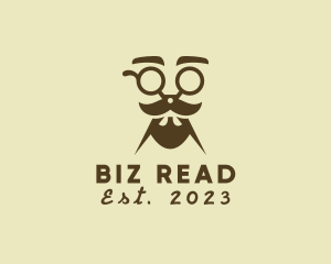 Mustache Beard Scissors logo design