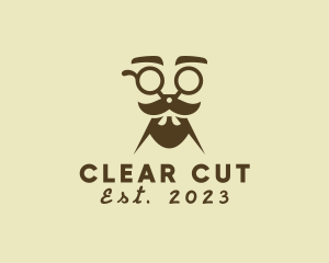 Mustache Beard Scissors logo design