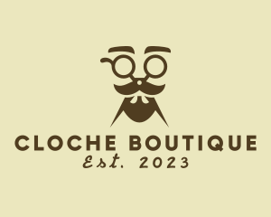 Mustache Beard Scissors logo design