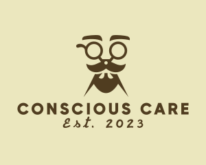 Mustache Beard Scissors logo design