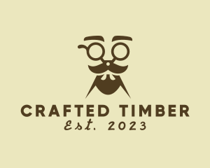 Mustache Beard Scissors logo design