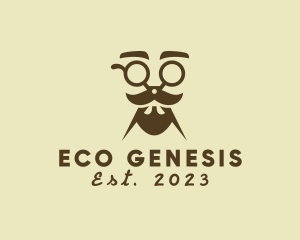 Mustache Beard Scissors logo design