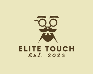 Mustache Beard Scissors logo design