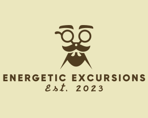 Mustache Beard Scissors logo design