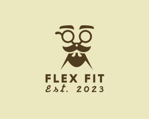 Mustache Beard Scissors logo design