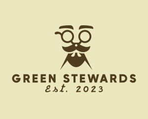 Mustache Beard Scissors logo design