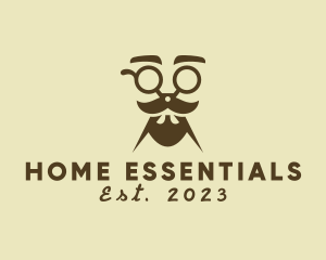 Mustache Beard Scissors logo design