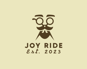 Mustache Beard Scissors logo design