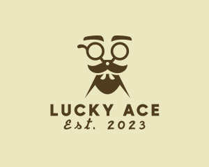 Mustache Beard Scissors logo design