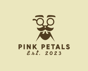 Mustache Beard Scissors logo design