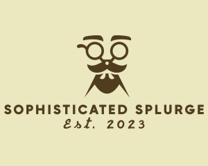 Mustache Beard Scissors logo design