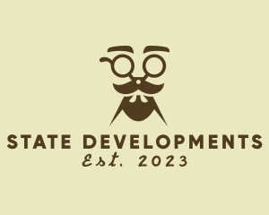 Mustache Beard Scissors logo design