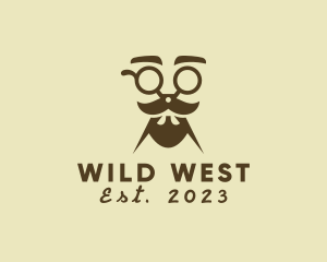 Mustache Beard Scissors logo design