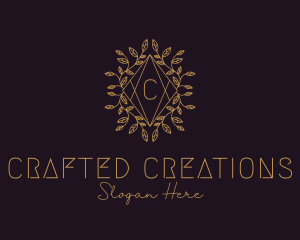 Luxury Leaves Decor Letter logo design