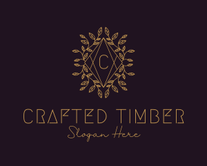 Luxury Leaves Decor Letter logo design