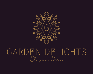 Luxury Leaves Decor Letter logo design