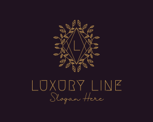 Luxury Leaves Decor Letter logo design