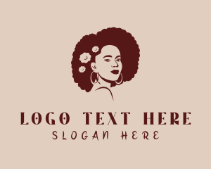 Woman Afro Hairstyle logo