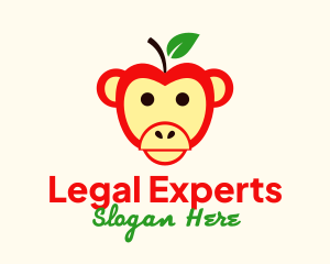 Monkey Apple Fruit Logo