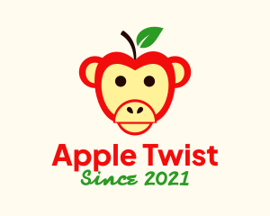 Monkey Apple Fruit logo design