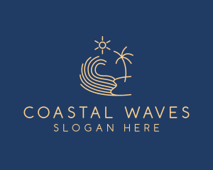 Minimalist Beach Wave  logo design